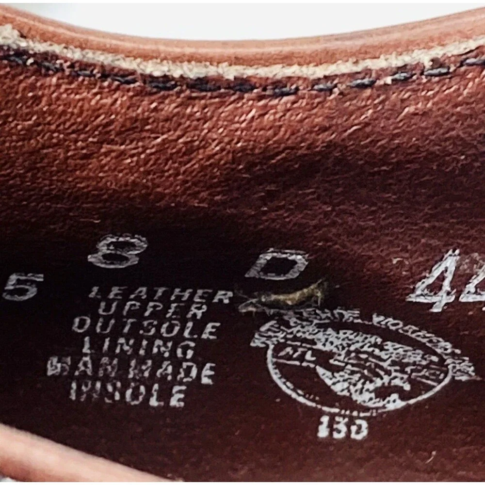 Weyenberg Massagic Vintage Wingtip Shoes 8 Brogue Derby Brown Leather 442881